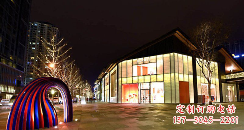 廊坊不锈钢拱门雕塑——点缀街边景观