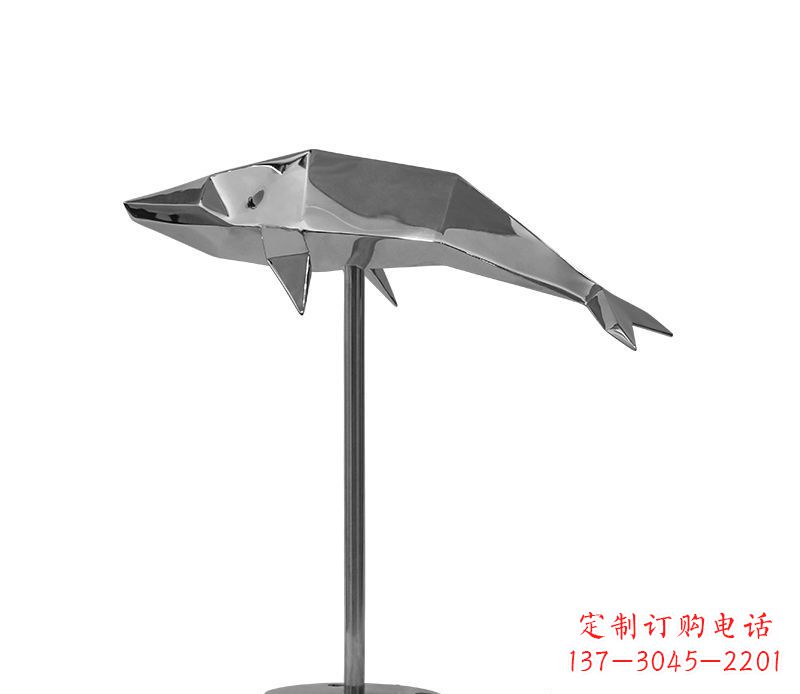 廊坊不锈钢抽象海豚雕塑