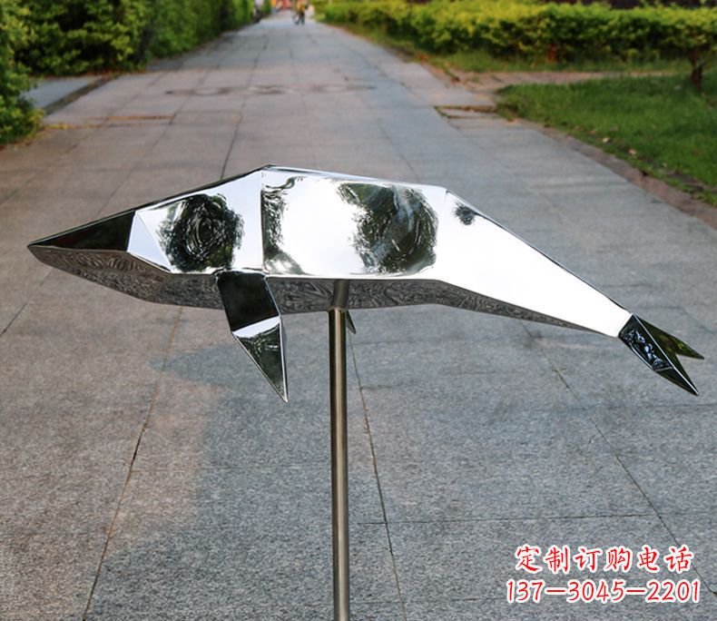 廊坊不锈钢抽象海豚雕塑112