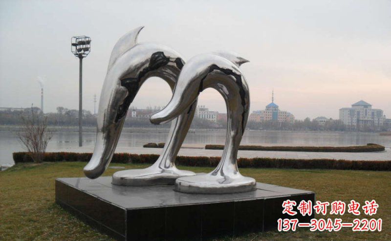 廊坊精致的不锈钢海豚雕塑