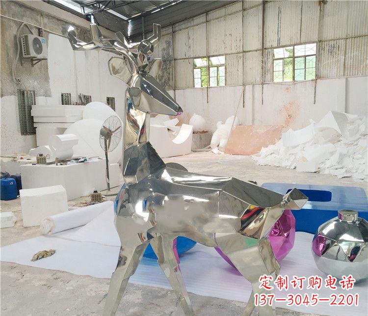 廊坊不锈钢梅花鹿雕塑