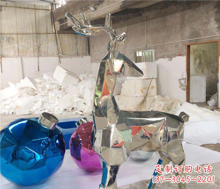 廊坊不锈钢梅花鹿雕塑