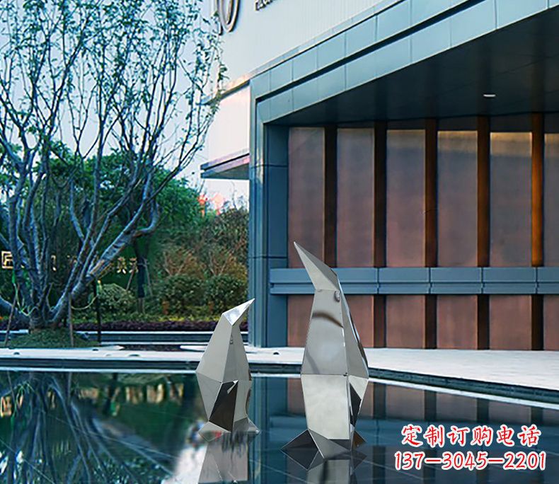 廊坊不锈钢企鹅雕塑一件来自大自然的艺术品