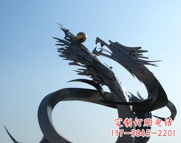 廊坊不锈钢抽象龙戏珠