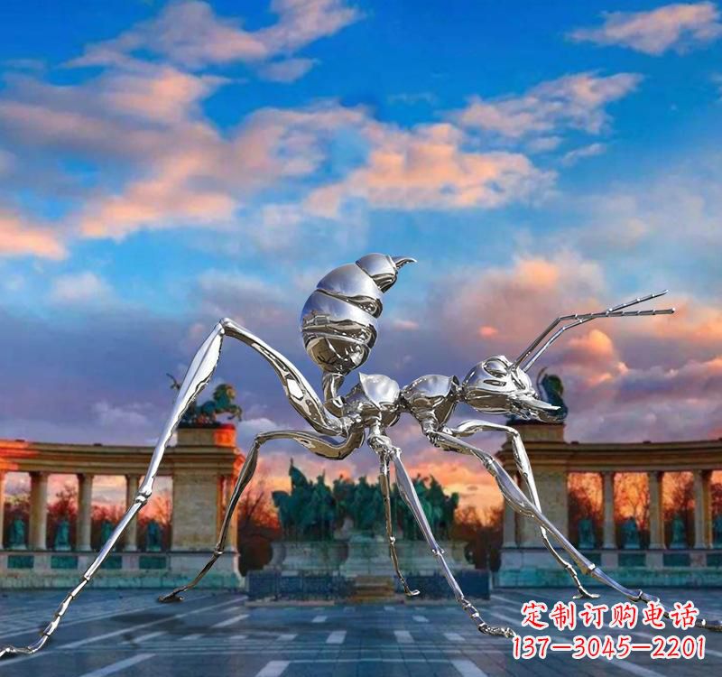 廊坊不锈钢抽象蚂蚁雕塑