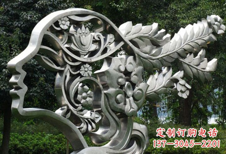 廊坊不锈钢抽象美女轮廓雕塑