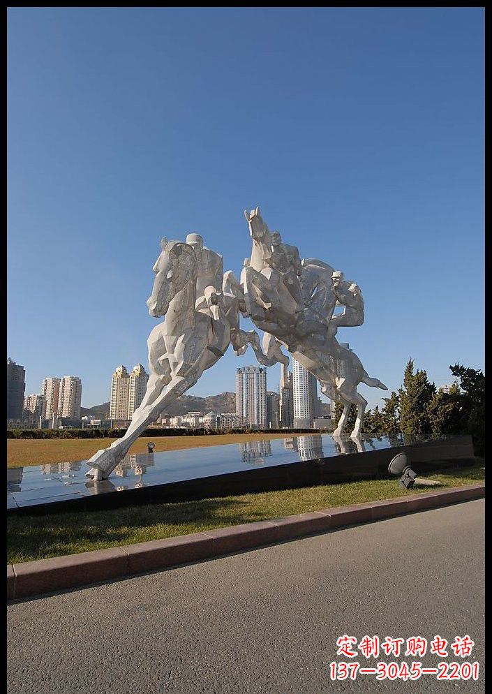 廊坊不锈钢骑马雕塑精美的艺术品