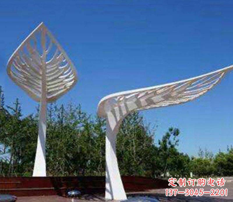 廊坊不锈钢抽象树叶雕塑
