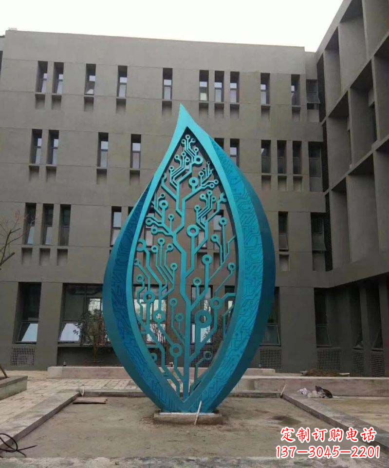 廊坊不锈钢抽象树叶雕塑1