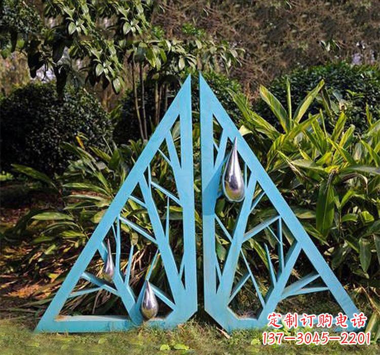 廊坊不锈钢抽象树枝和水滴雕塑