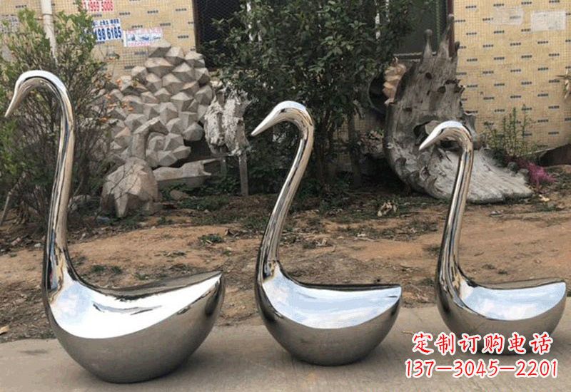 廊坊不锈钢制作的天鹅雕塑
