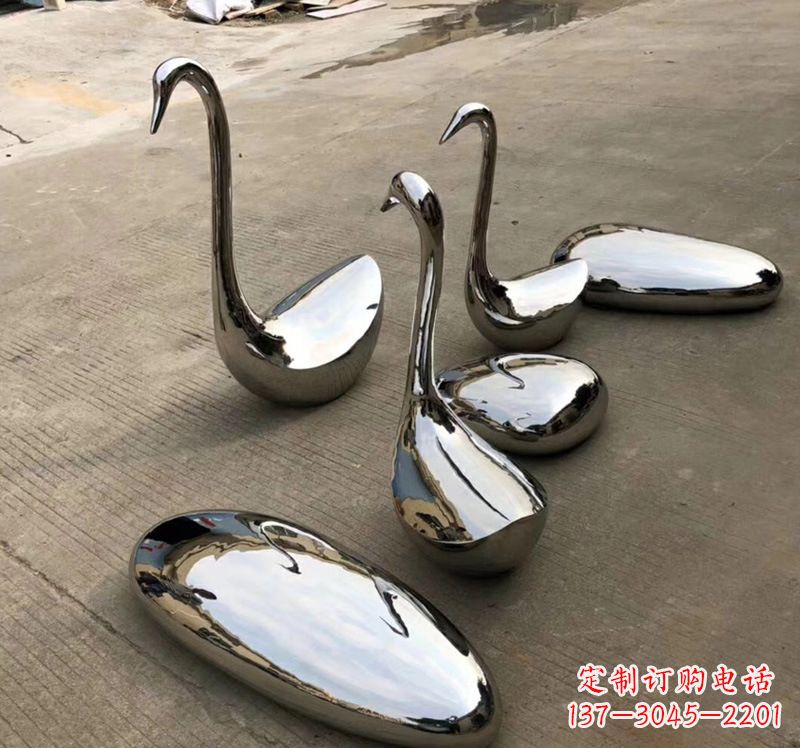 廊坊不锈钢仙鹤雕塑精致而古典
