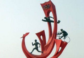 廊坊运动员雕塑缅怀奥运会的荣耀