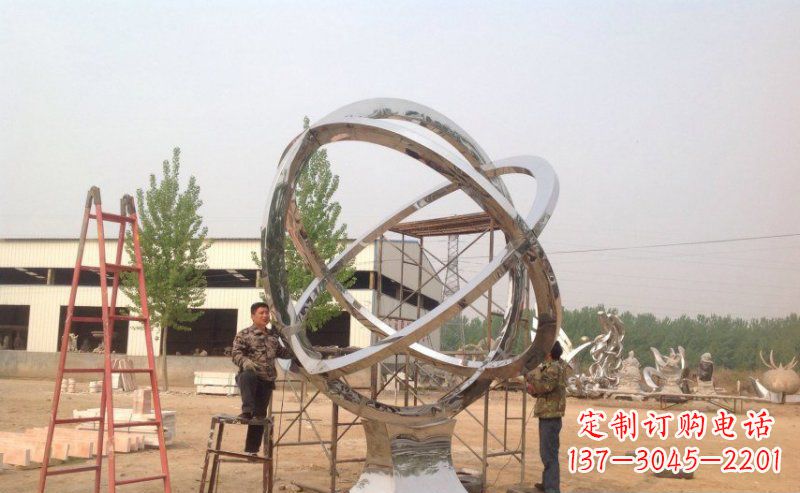 廊坊不锈钢抽象圆环雕塑。