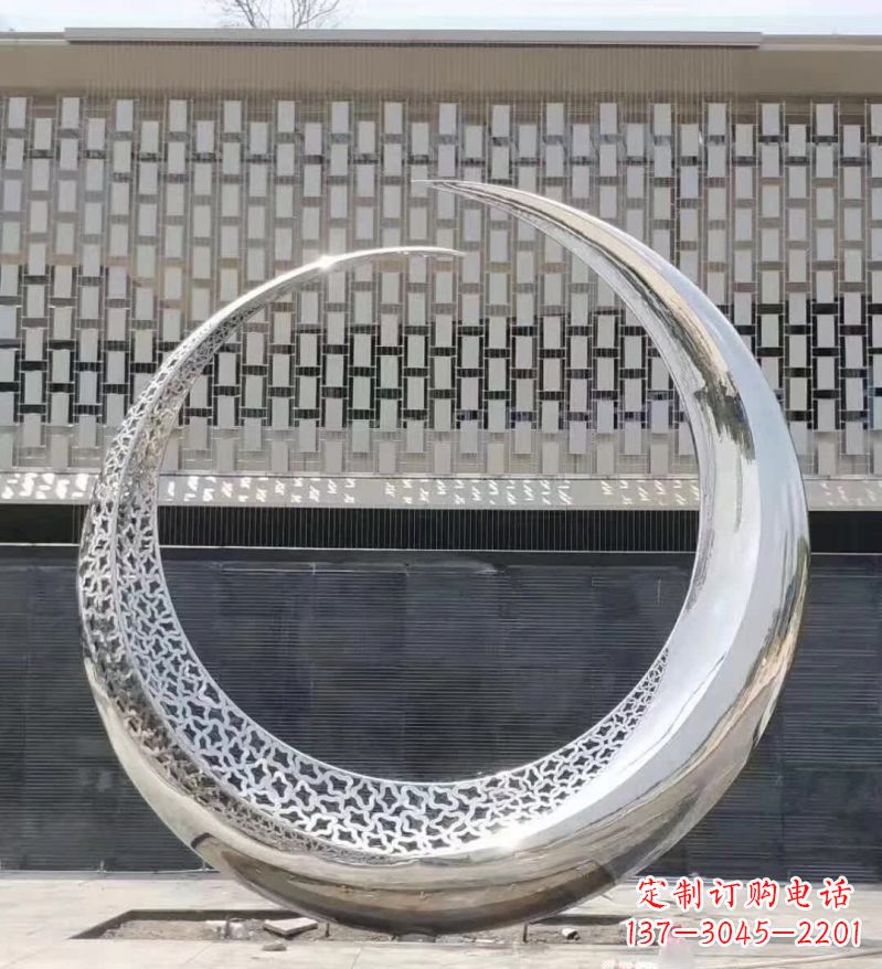 廊坊不锈钢月亮雕塑精美的艺术之作