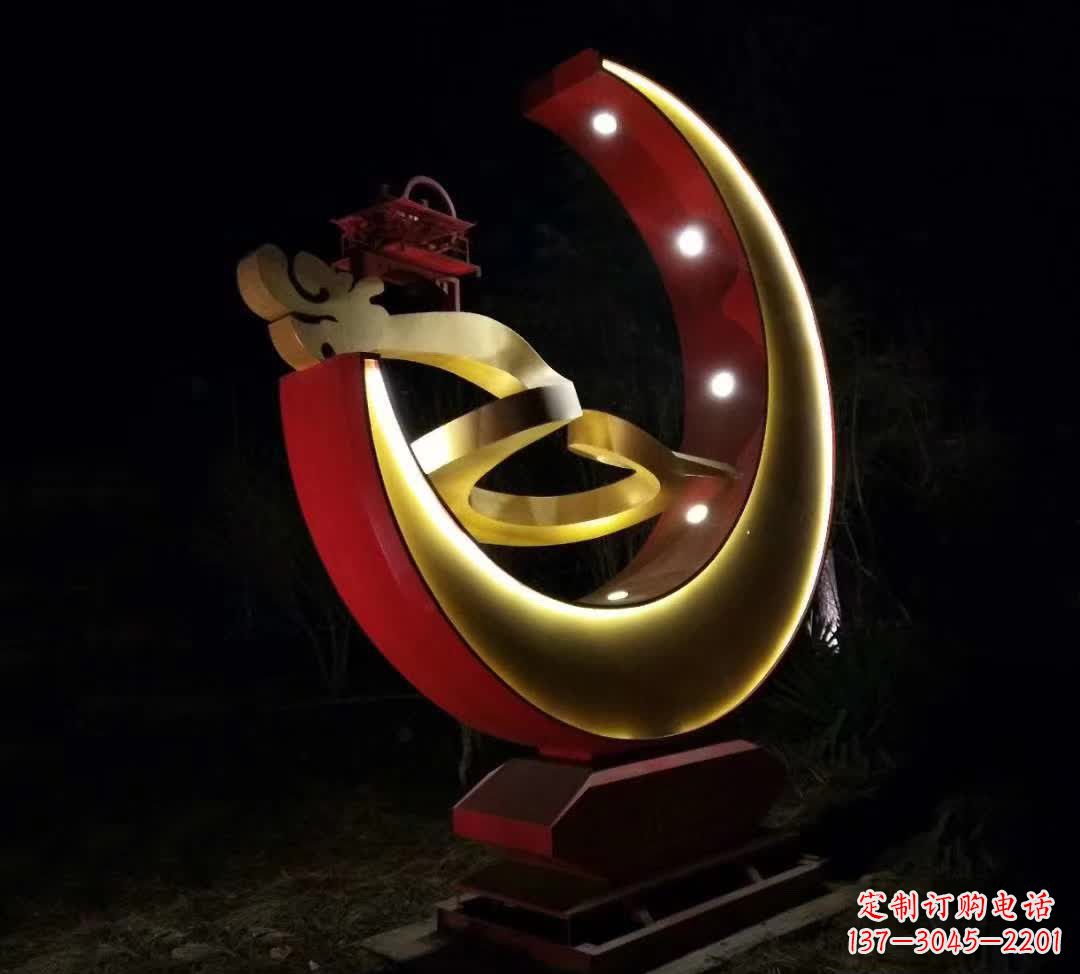 廊坊不锈钢月亮雕塑静谧中的经典之美