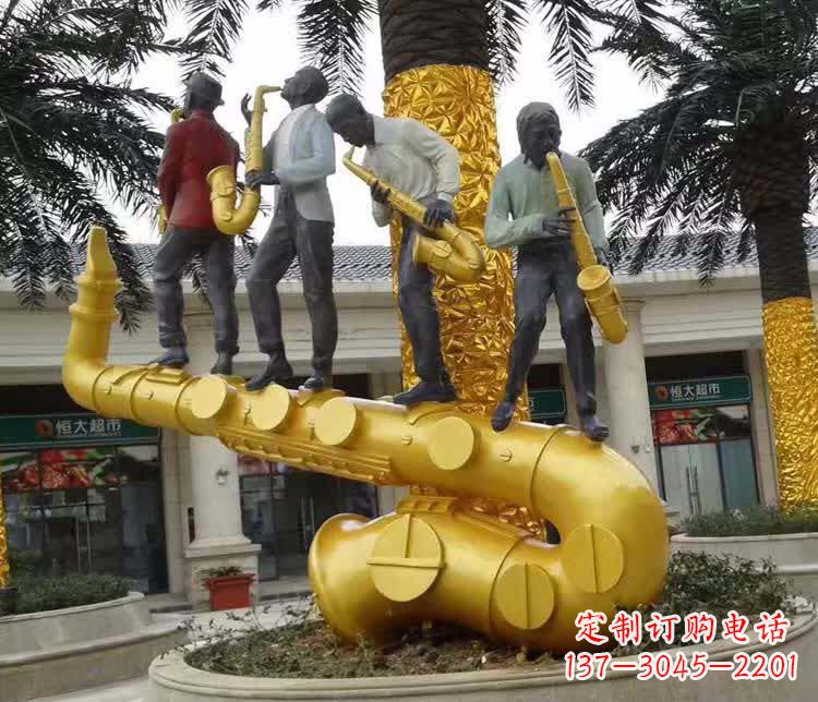 廊坊不锈钢吹萨克斯人物雕塑