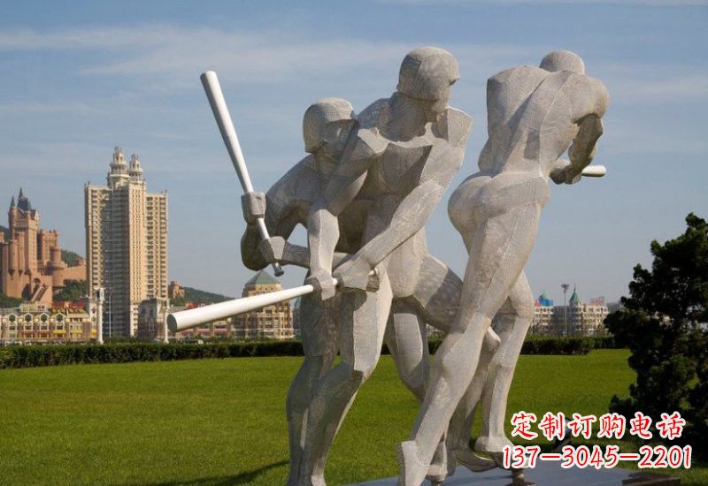 廊坊棒球雕塑象征着美好回忆
