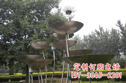 廊坊不锈钢大型荷叶雕塑
