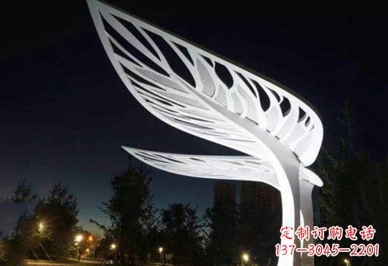 廊坊不锈钢大型抽象树叶雕塑