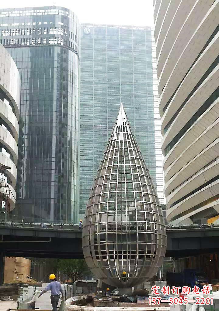 廊坊不锈钢大型镂空水滴城市景观雕塑