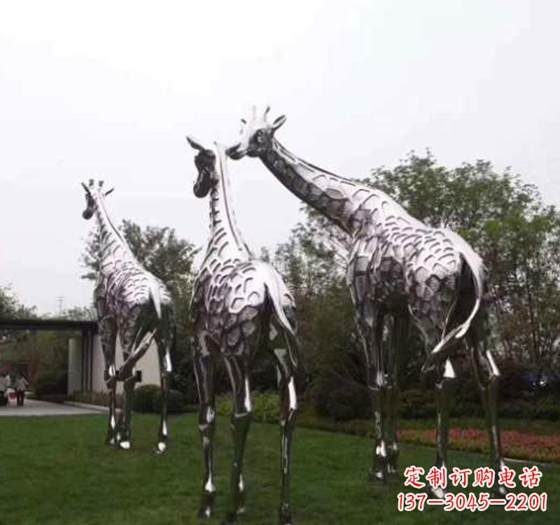 廊坊不锈钢大型长颈鹿雕塑