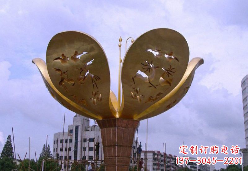 廊坊大型不锈钢紫荆花雕塑