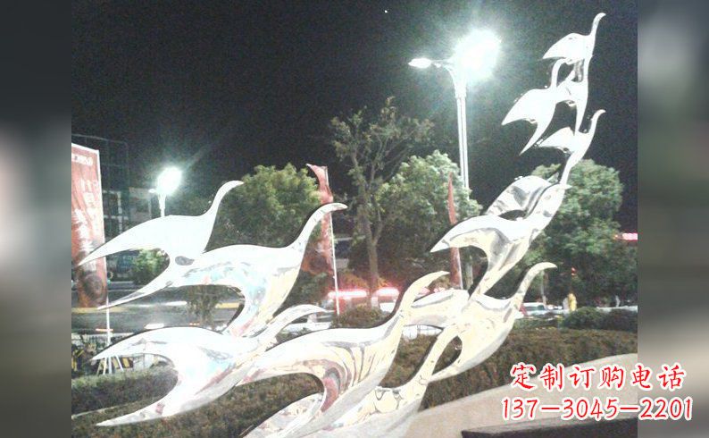 廊坊不锈钢大雁雕塑——灿烂的翱翔