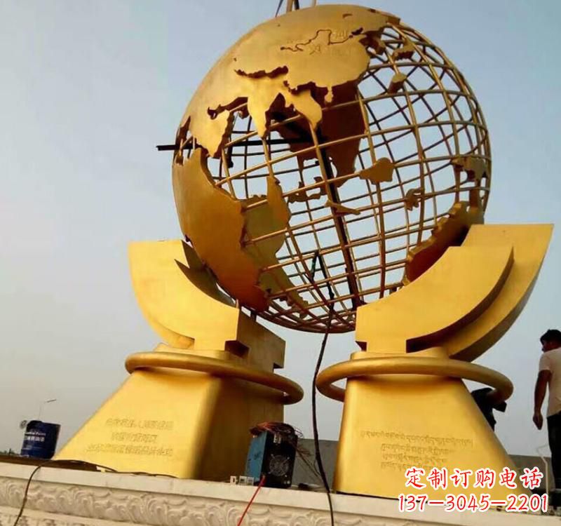 廊坊不锈钢地球仪镂空雕塑以艺术展示地球的美