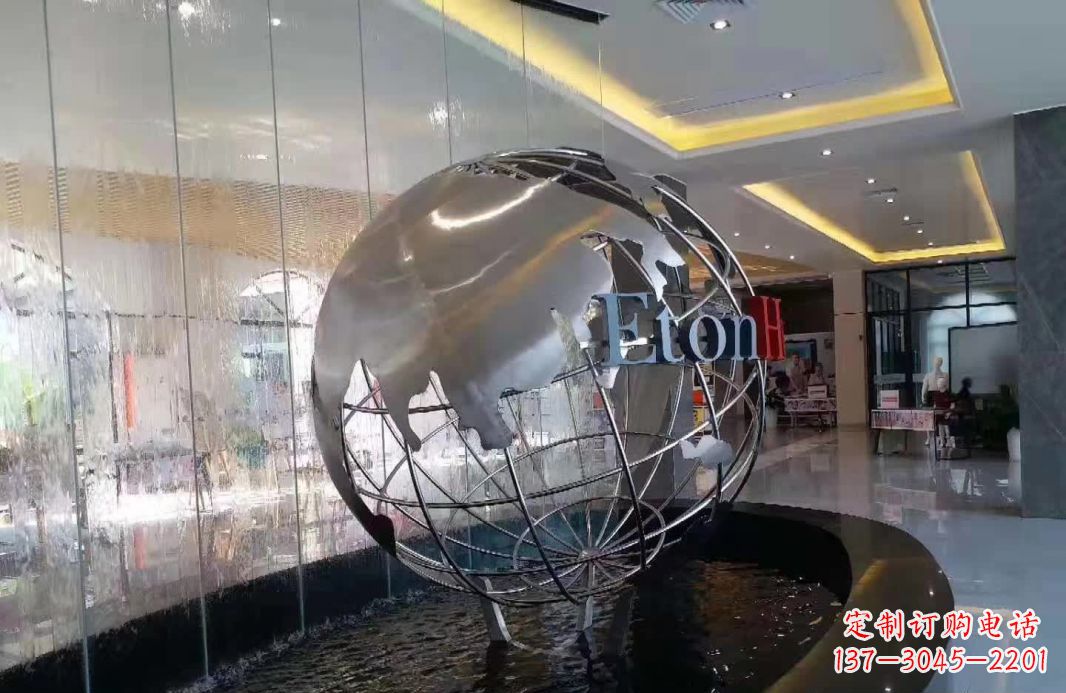 廊坊不锈钢地球仪喷泉雕塑1