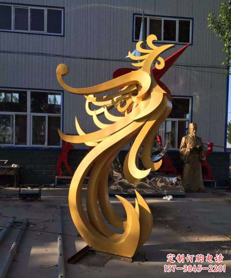 廊坊不锈钢雕刻凤凰雕塑