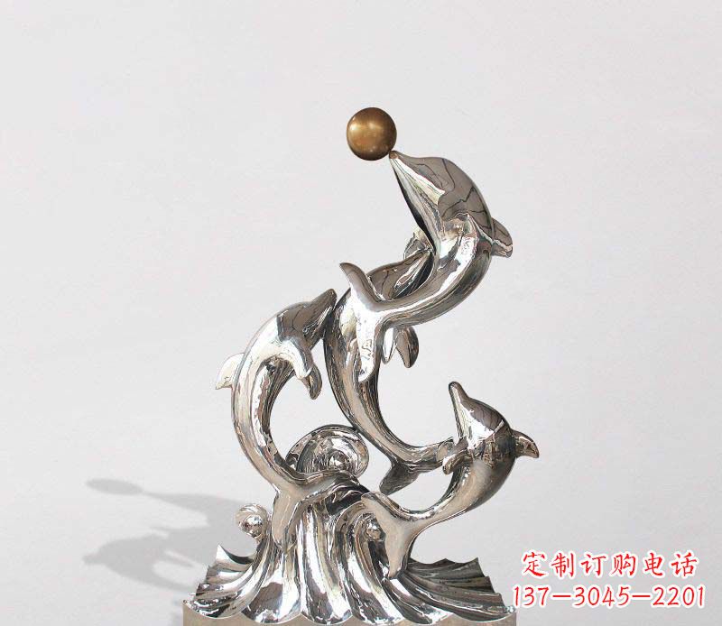 廊坊不锈钢海豚雕塑精美的艺术杰作