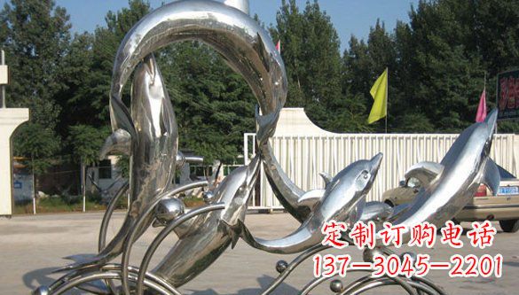 廊坊不锈钢海豚雕塑精美雕刻展现海洋之美