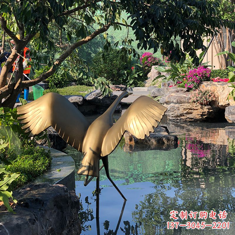 廊坊不锈钢动物鹤雕塑