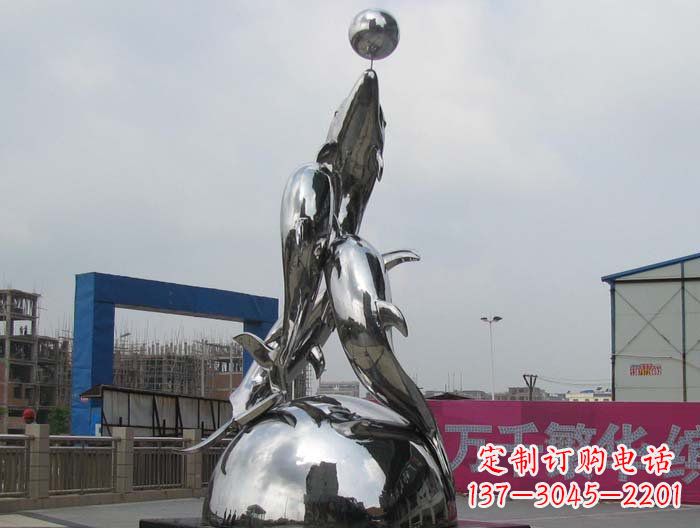 廊坊海豚雕塑精美细腻的艺术品