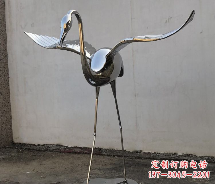 廊坊不锈钢锻造的丹顶鹤雕塑