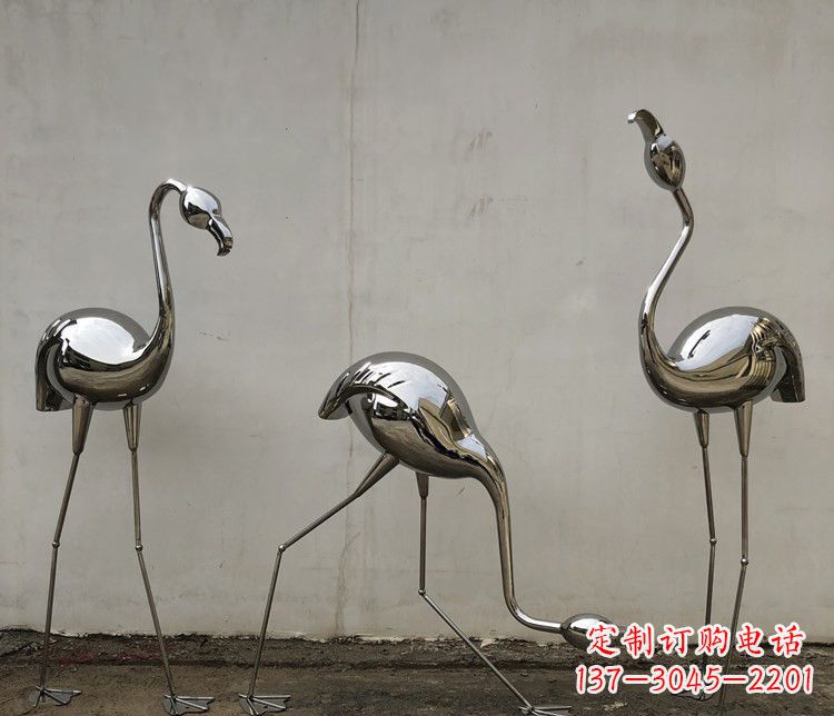 廊坊不锈钢锻造的火烈鸟雕塑