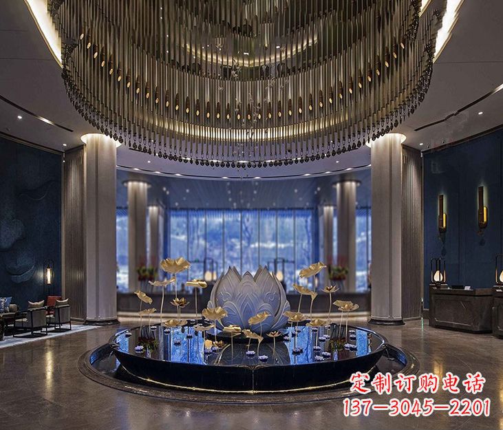 廊坊不锈钢锻造荷花雕塑精美无比