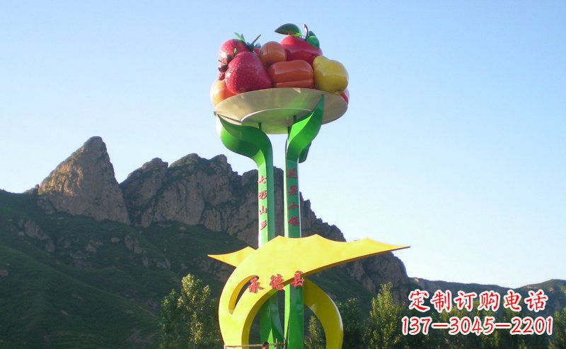 廊坊不锈钢制作的苹果雕塑