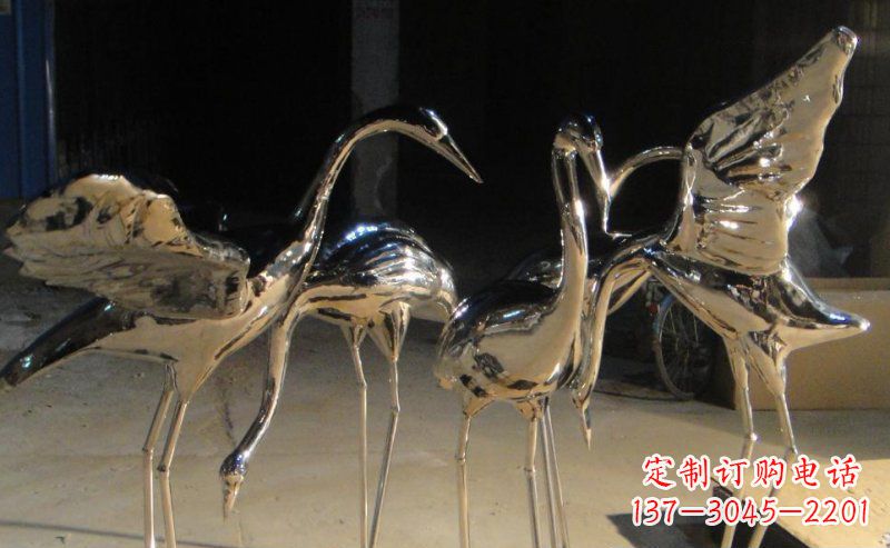 廊坊仙鹤雕塑不锈钢锻造的精美艺术