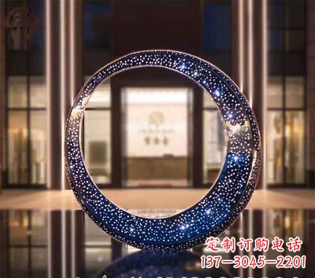 廊坊不锈钢发光月亮雕塑