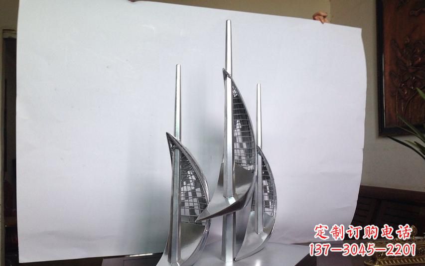 廊坊不锈钢帆船乘风破浪雕塑