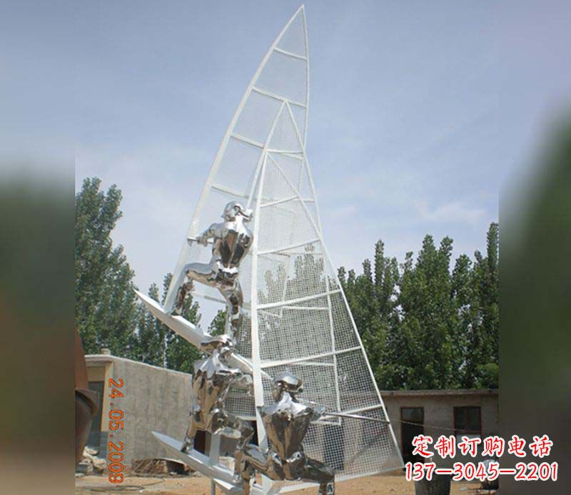 廊坊不锈钢帆船给公园带来美丽的景致