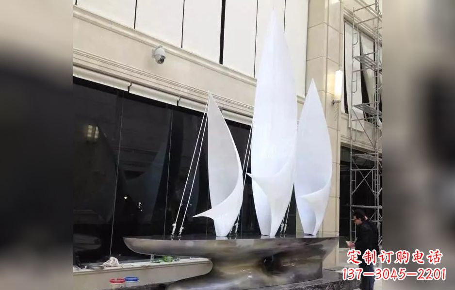 廊坊不锈钢帆船海洋迷人的雕塑