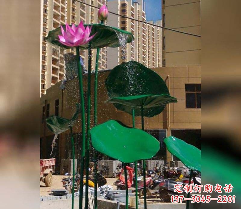 廊坊不锈钢仿真荷花雕塑