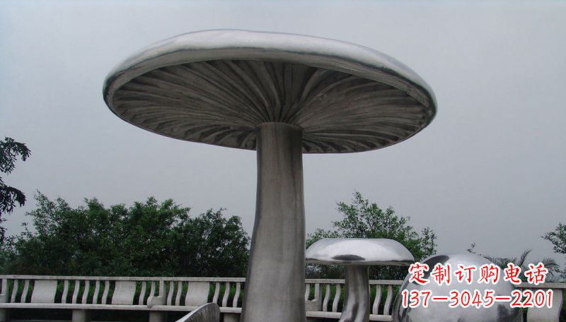 廊坊不锈钢仿真蘑菇凉亭雕塑