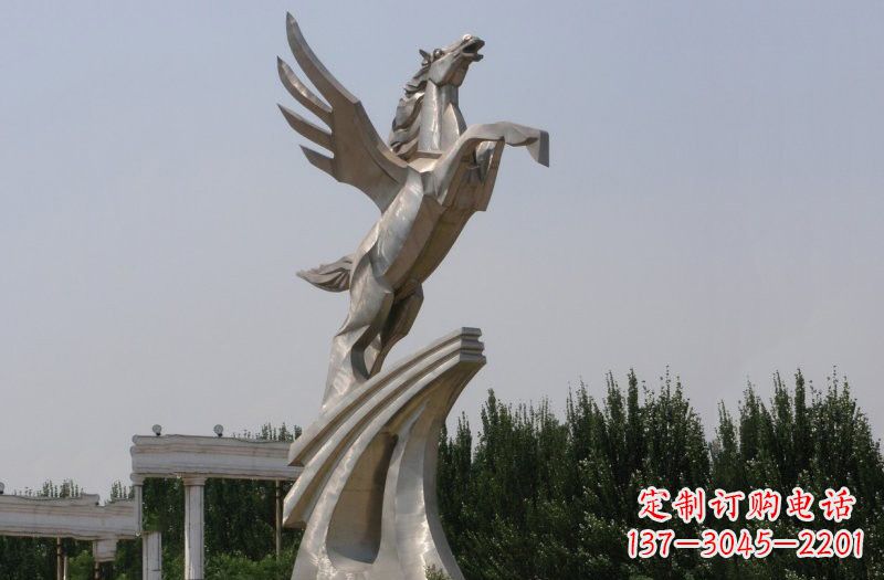 廊坊不锈钢飞马雕塑象征力量与灵动