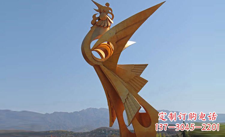 廊坊不锈钢凤凰抽象雕塑