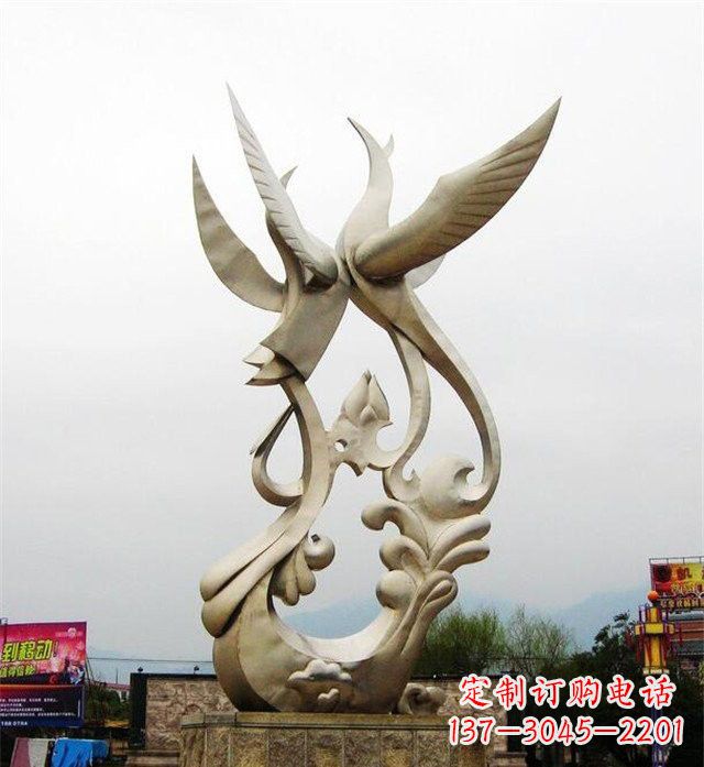 廊坊不锈钢凤凰雕塑传承古代美学