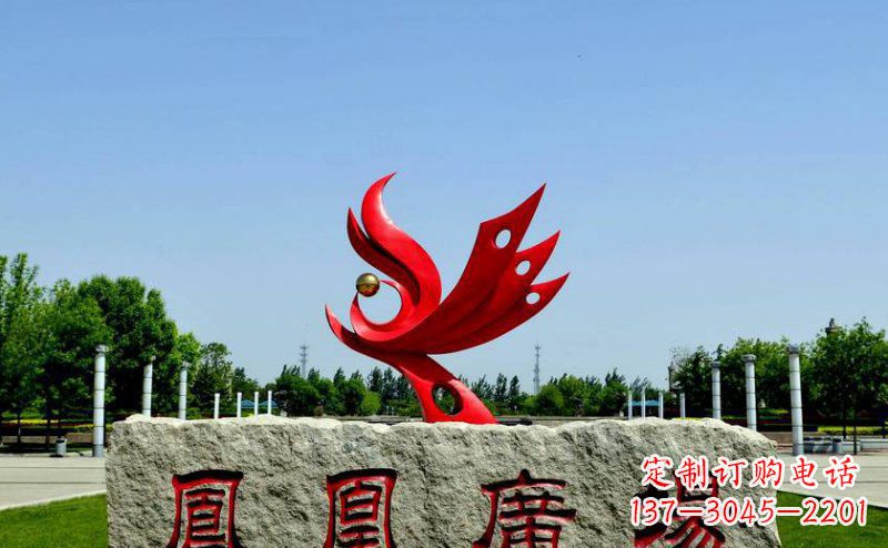 廊坊不锈钢凤凰景观雕塑 (3)